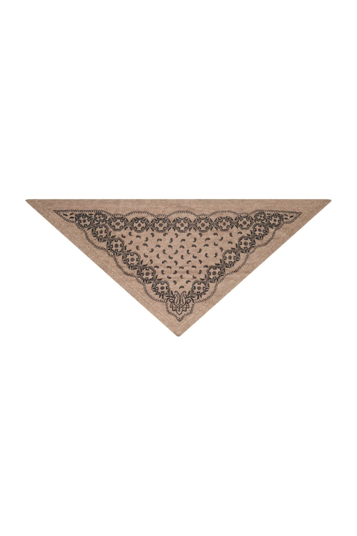 Ariya Paisley Knit Scarf - Beige Melange