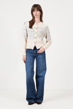 Charmainepw Cardigan - Whitecap/grey Jaquard