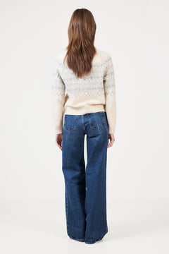 Charmainepw Cardigan - Whitecap/grey Jaquard