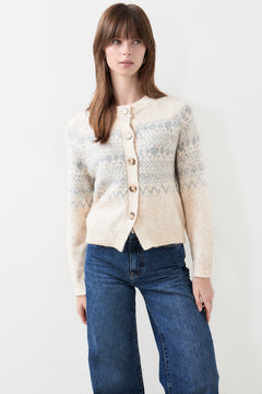 Charmainepw Cardigan - Whitecap/grey Jaquard