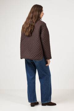 Oversized Quilted Jacket - Chocolate