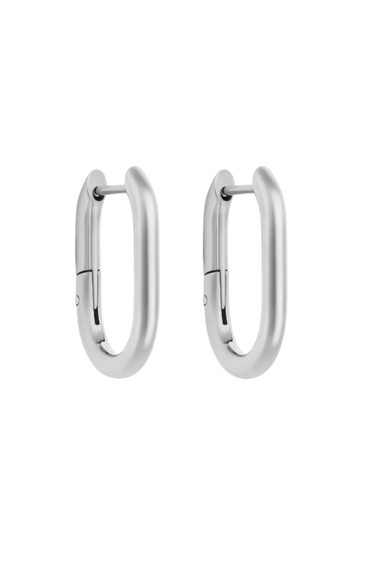 Mini Oval Hoops - Silver