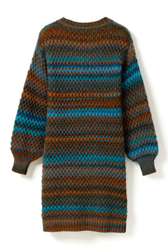 Gio Knit Cardigan - Turquoise Brown Mix