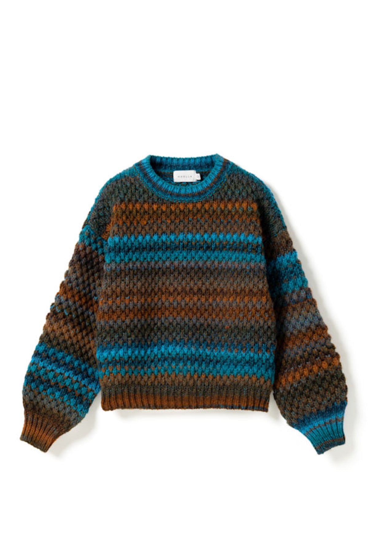 Gio Knit Sweater - Turquoise Brown Mix