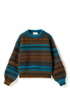 Gio Knit Sweater - Turquoise Brown Mix