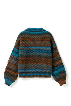 Gio Knit Sweater - Turquoise Brown Mix