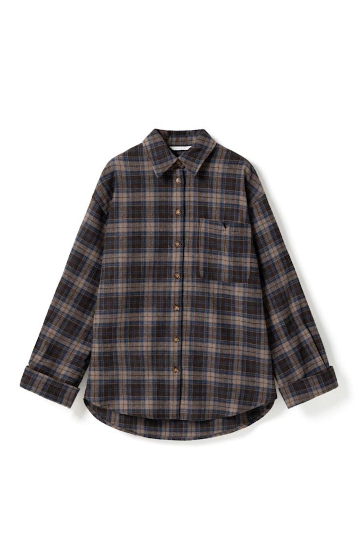 N-Marlon Shirt - Brown Blue Check