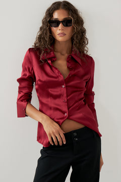Kiki Silk Blouse - Red