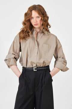 Mathilde Check Shirt - Beige
