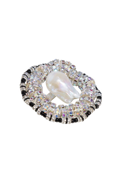 Scallop Brooch - Zebra