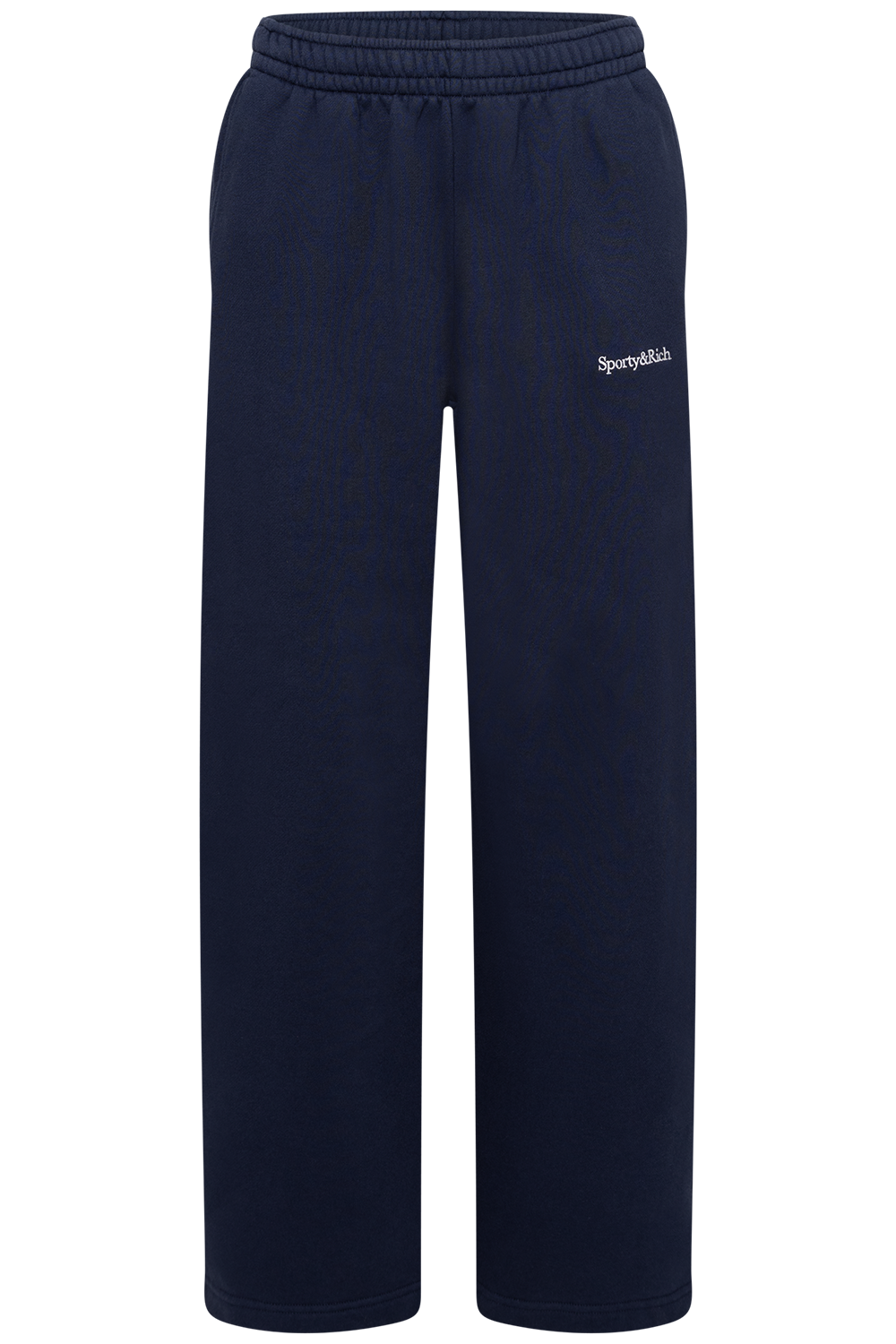 Serif Logo Embroidered Wide Sweatpant - Dark Navy