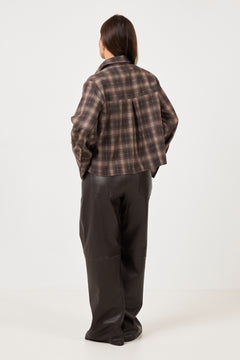 Jaylin Flannel Check Shirt - Dark Taupe