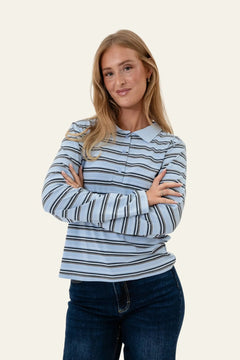 Carlyic Polo - Blue White Stripes