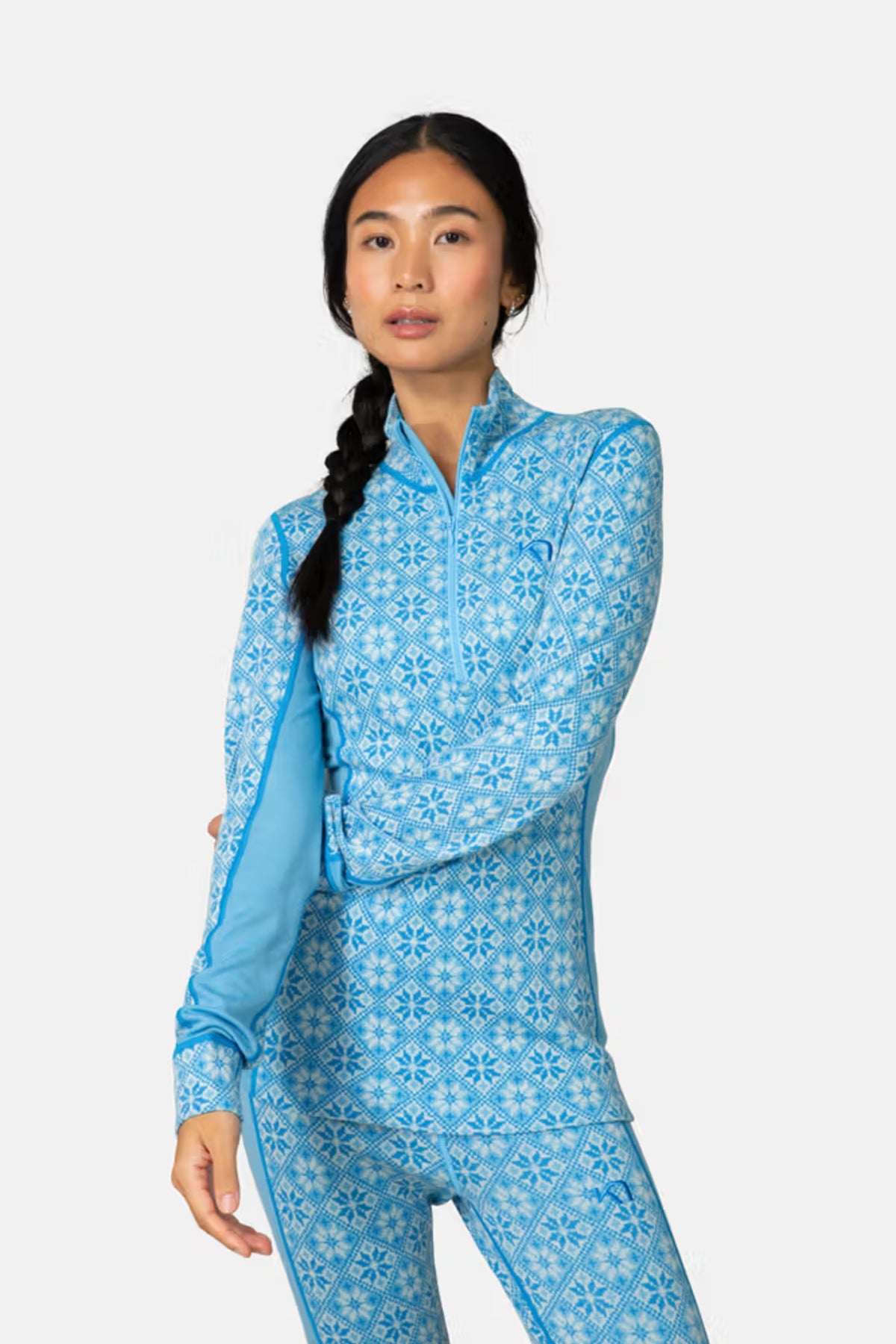 Rose Half Zip Base Layer Top - Ocean