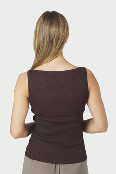 Talia Glitter Knit Top - Burgundy