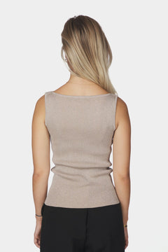 Talia Glitter Knit Top - Sand
