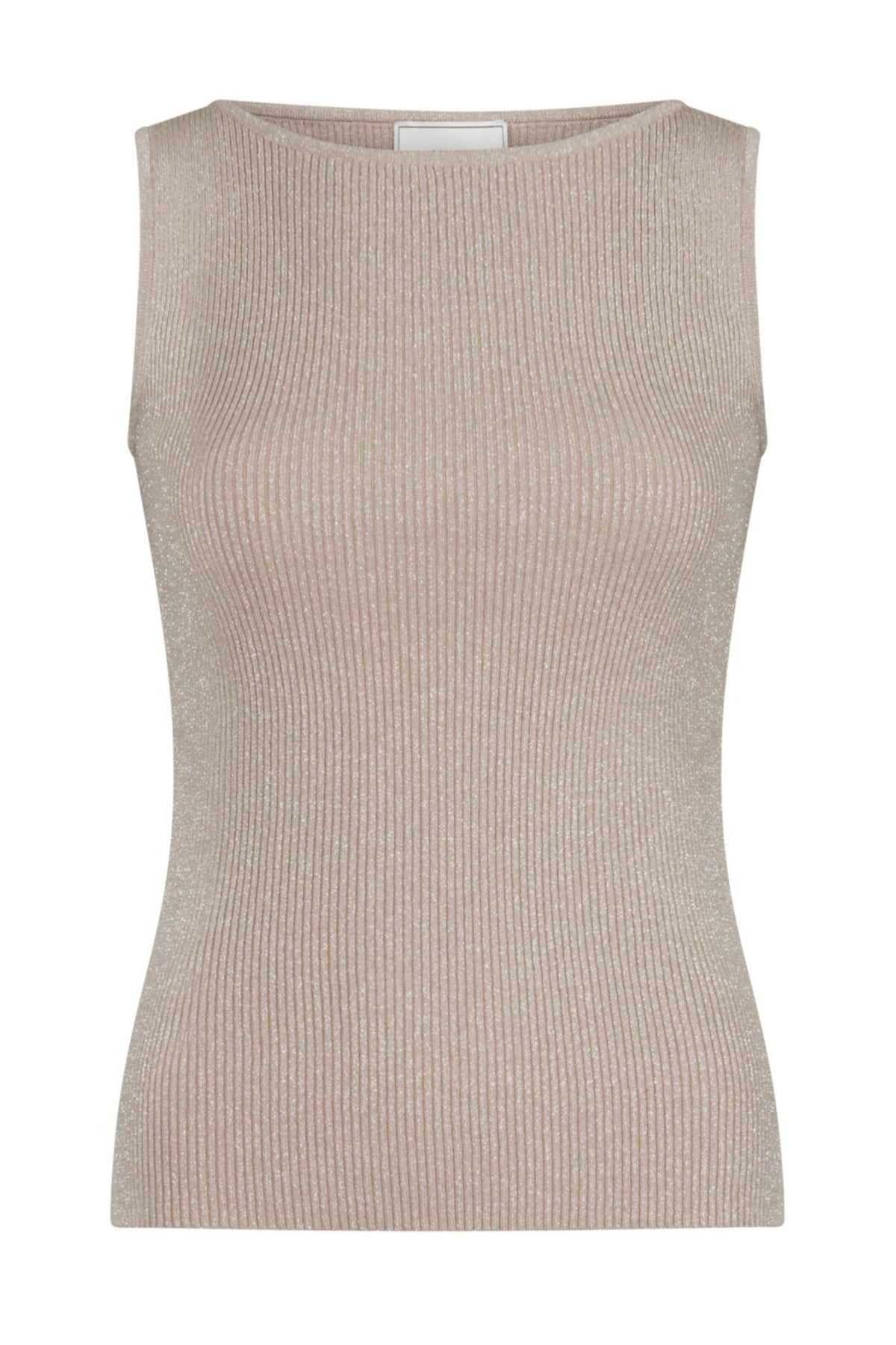 Talia Glitter Knit Top - Sand