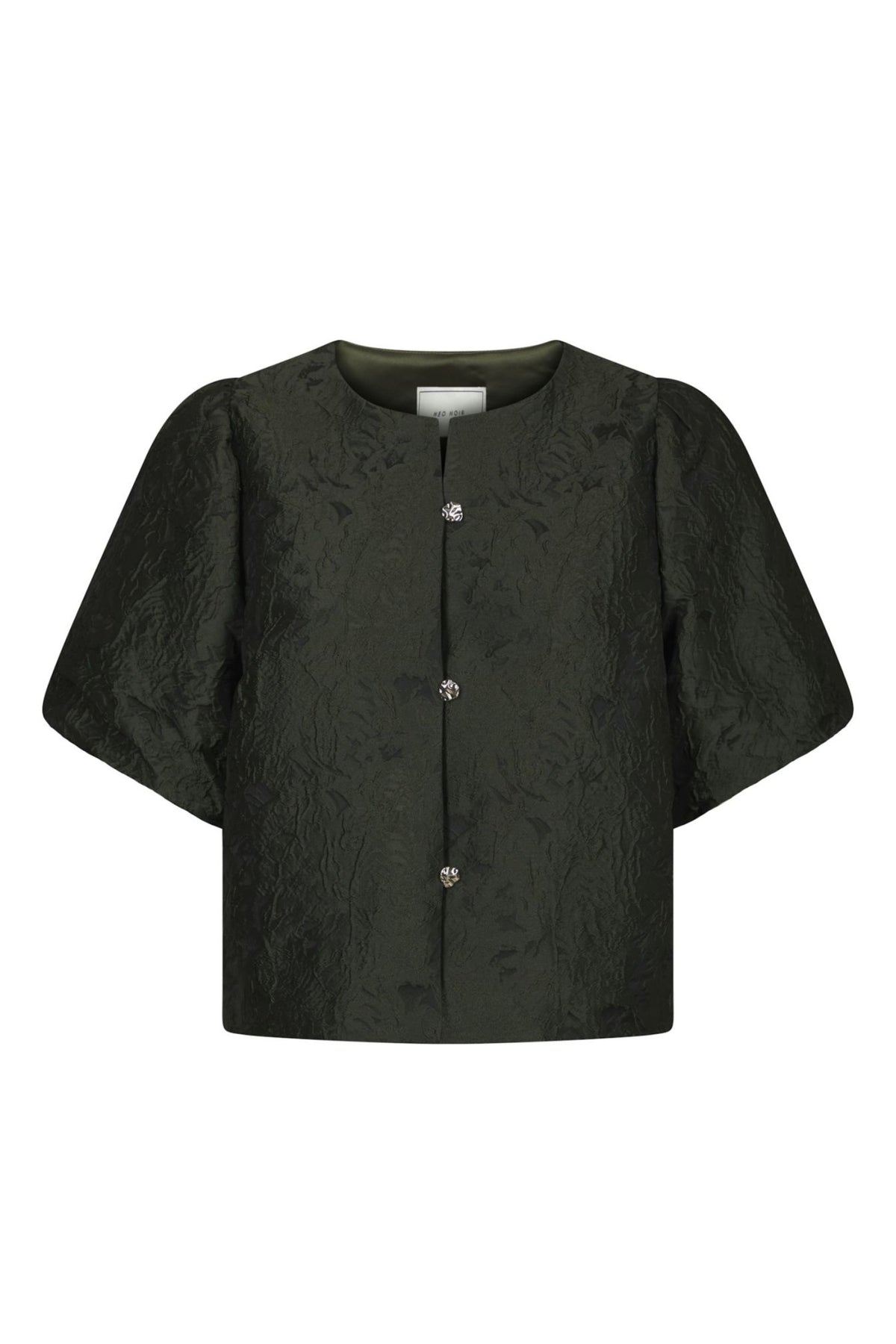 Aisa Brocade Blouse - Dark Green