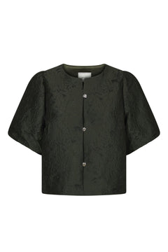 Aisa Brocade Blouse - Dark Green