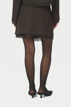 Brigitte Structure Lace Skirt - Dark Brown