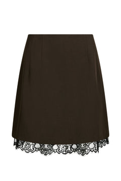 Brigitte Structure Lace Skirt - Dark Brown