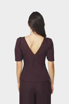 Mellisana Structure Blouse - Chocolate Plum