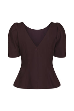 Mellisana Structure Blouse - Chocolate Plum