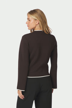 Quiana Two-Way Zip Knit - Dark Brown