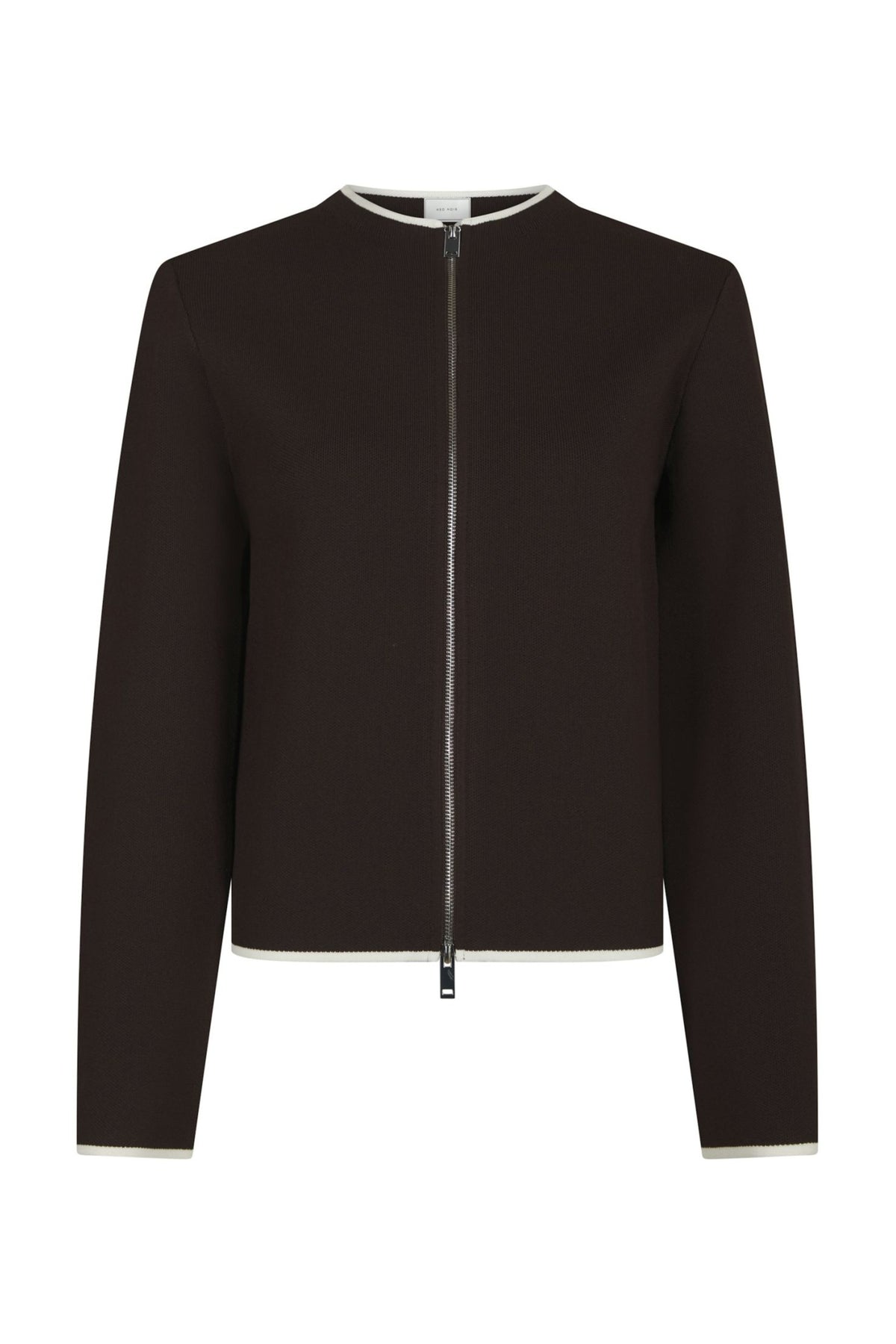 Quiana Two-Way Zip Knit - Dark Brown