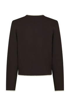 Quiana Two-Way Zip Knit - Dark Brown