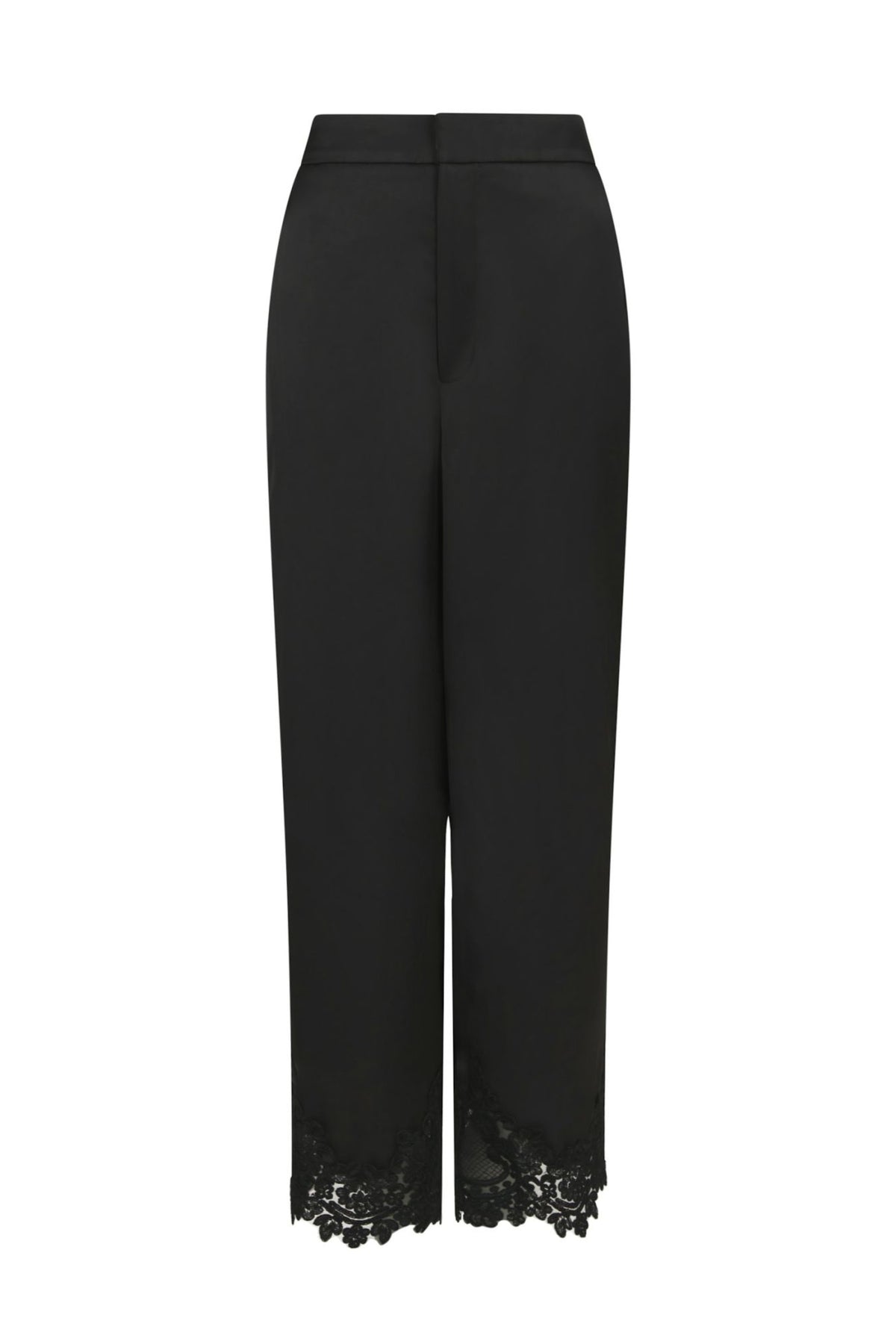 Emery Heavy Sateen Lace Pants - Black