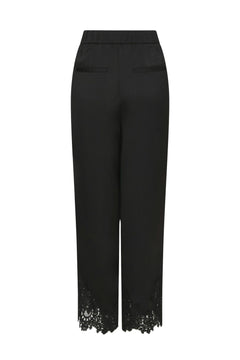 Emery Heavy Sateen Lace Pants - Black