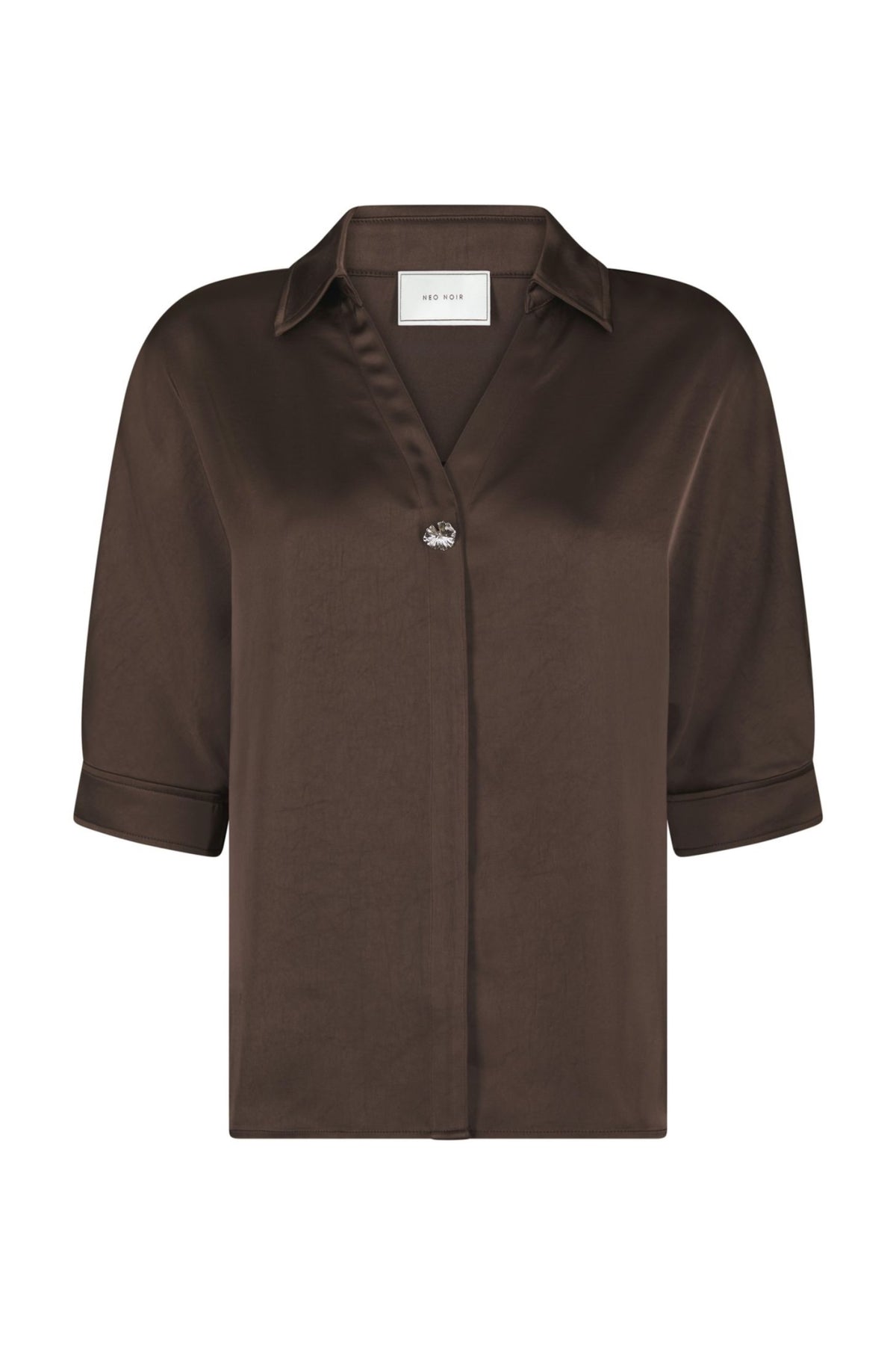 Carm Heavy Sateen Shirt - Dark Brown