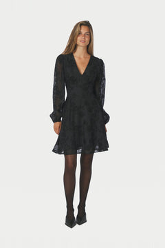 Milly Embroidery Dress - Black