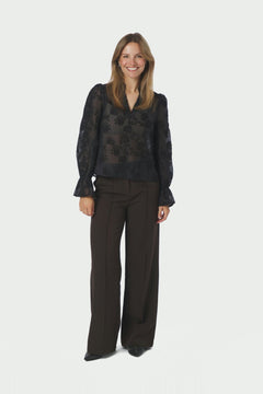 Amara Emb. Blouse - Black