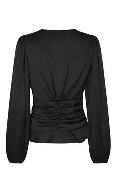Pascal Drapy Satin Blouse - Black