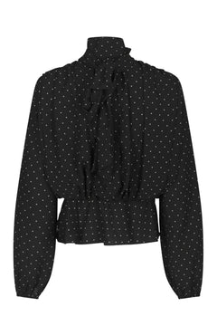 Ettalie Dot Blouse - Black