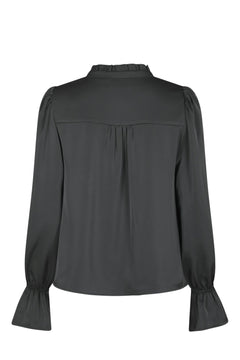 Amara Drapy Satin Blouse - Antracit
