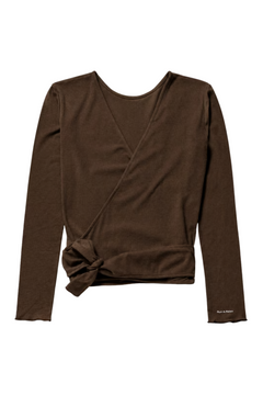 Basic Wrap Sweater - Hot Coffee