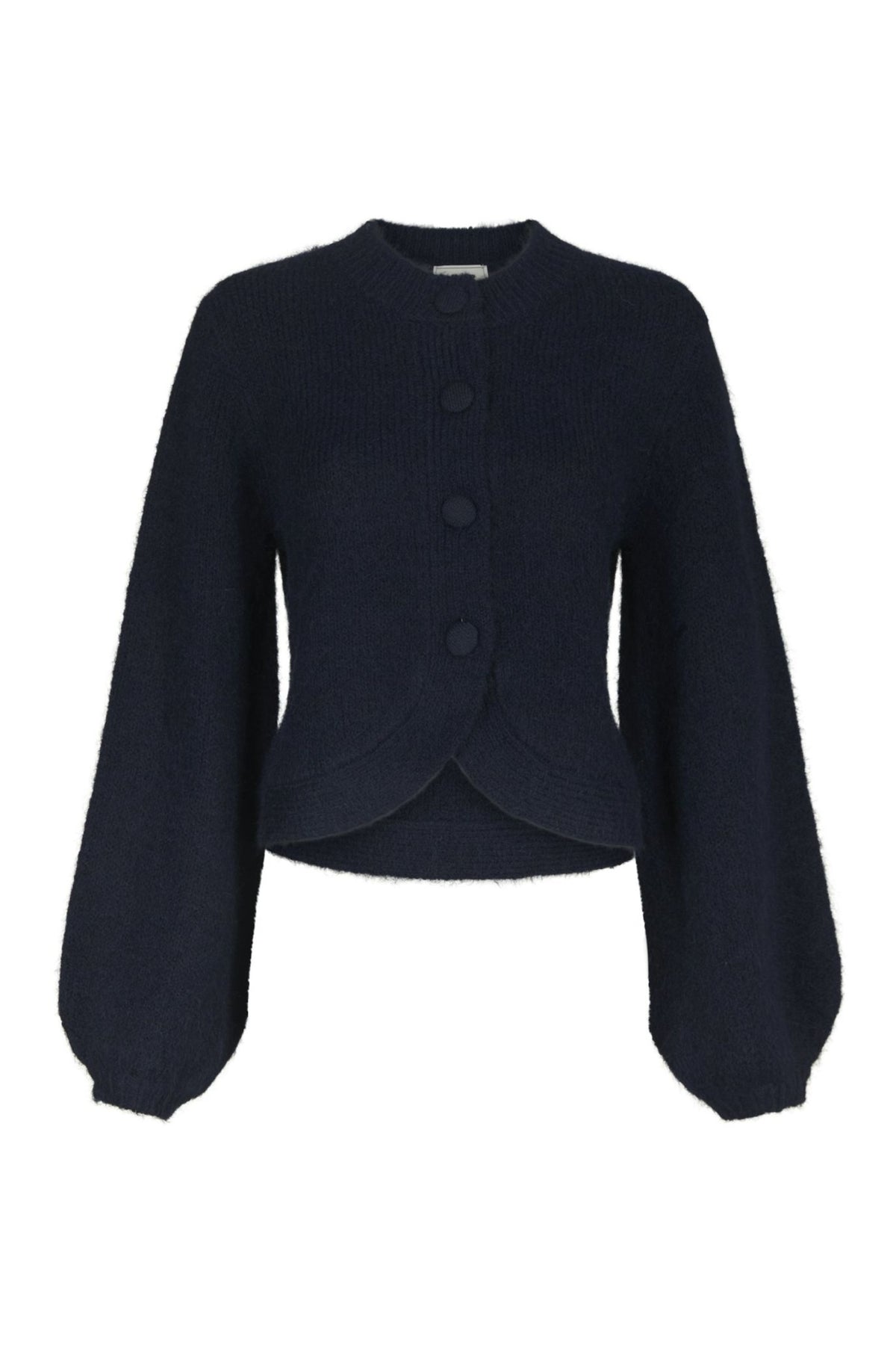 Gio Fluffy Knit Cardigan - Navy