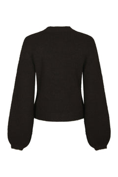 Gio Fluffy Knit Cardigan - Dark Brown