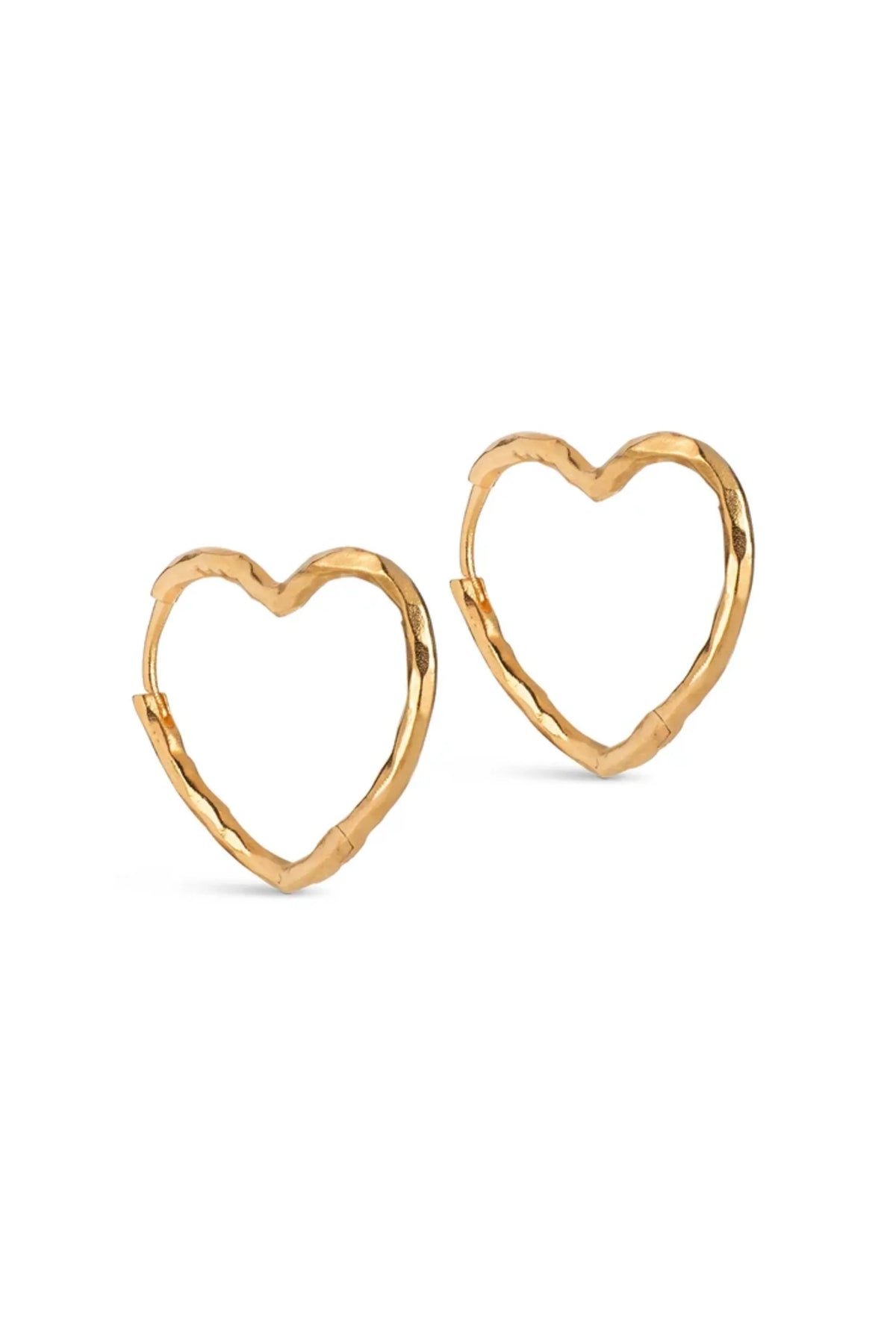 Organic Heart Medium Hoops - Gold