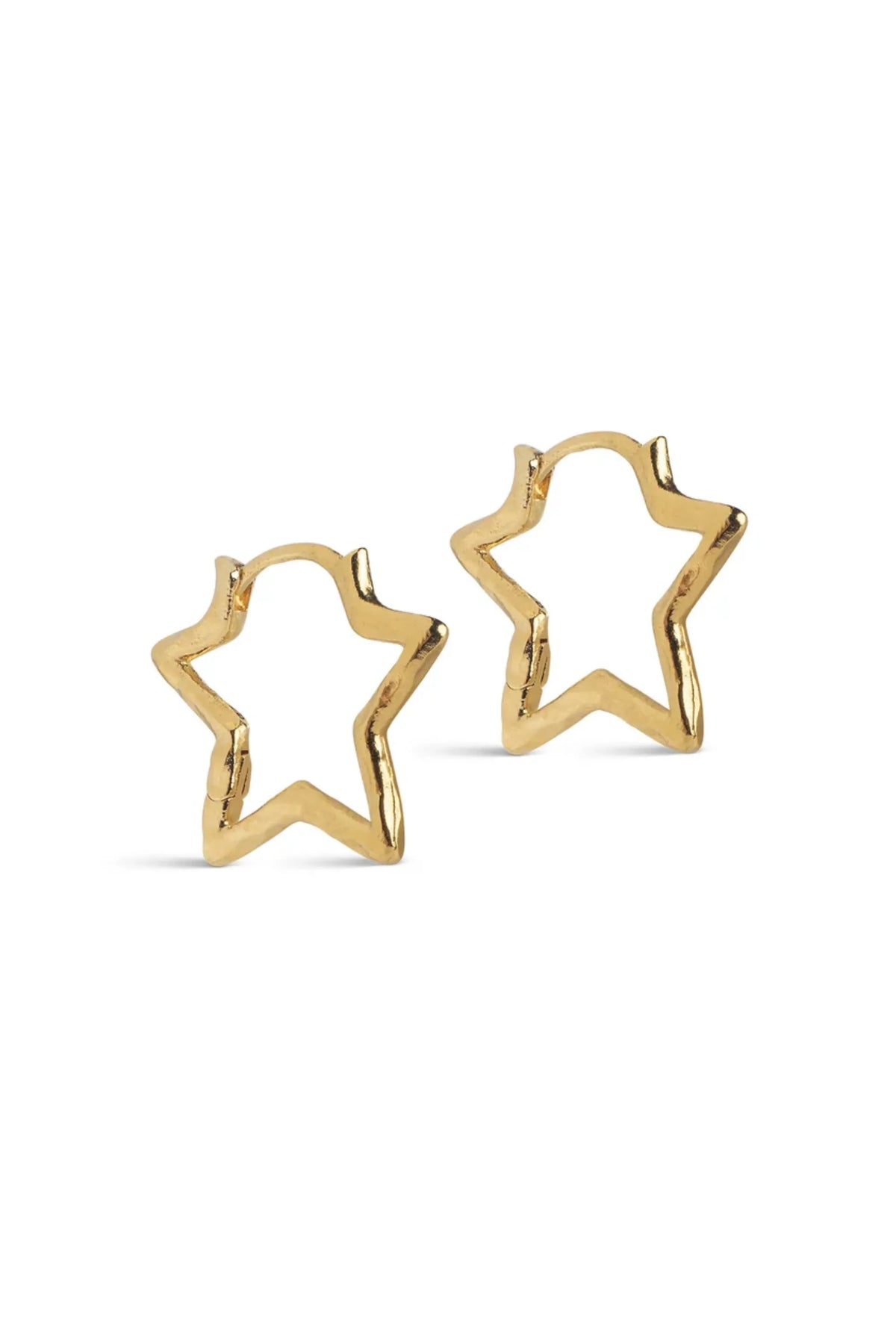 Organic Star Medium Hoops - Gold Plated