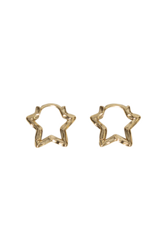 Organic Star Small Hoops - Gold Plated