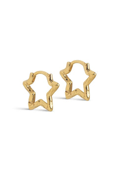 Organic Star Small Hoops - Gold Plated