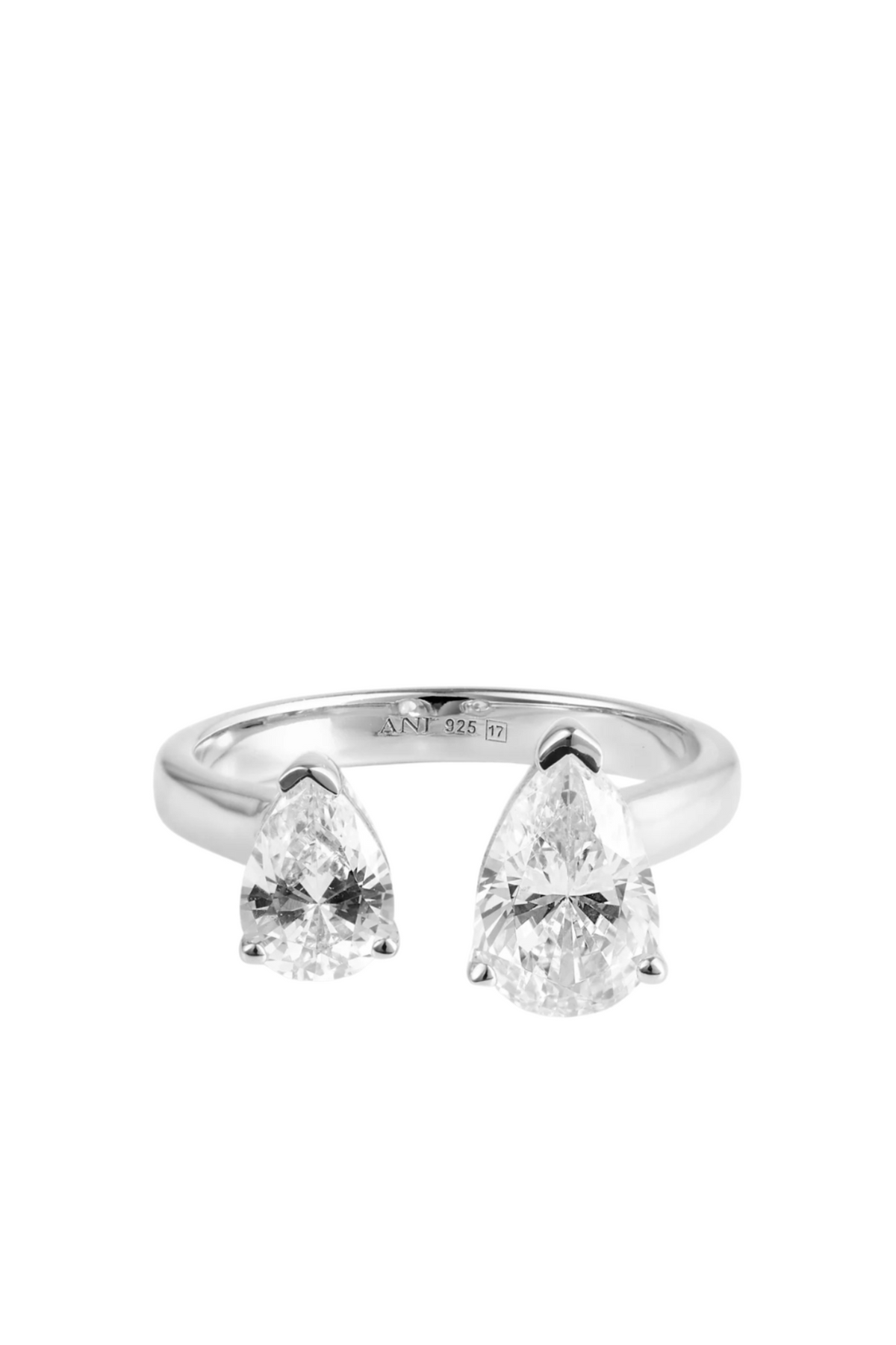 Double Pear Ring - Silver