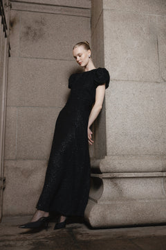 Santine Glitter Maxi Dress - Black