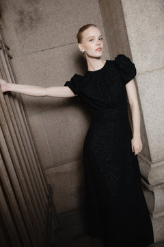 Santine Glitter Maxi Dress - Black
