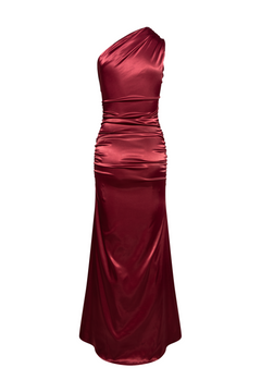 Andreaic Satin Dress - Burgundy