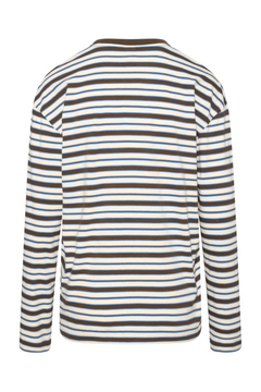 Signature Logo Easy Longsleeve - Brown Striped/Off White
